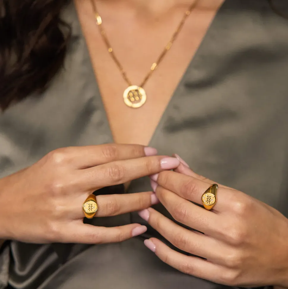 Aquarius Zodiac Ring