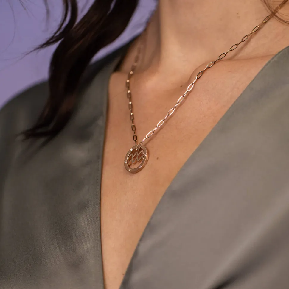 Aquarius Zodiac Symbol Necklace