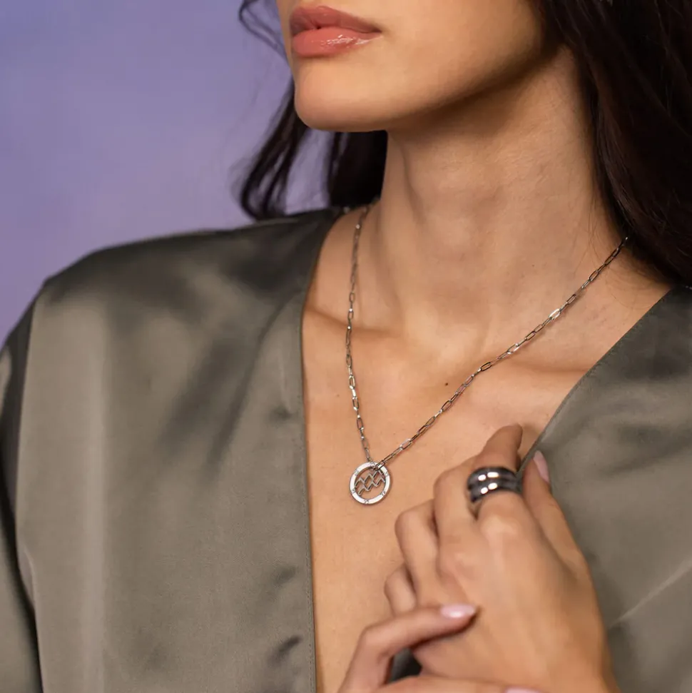 Aquarius Zodiac Symbol Necklace