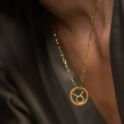 Taurus Zodiac Symbol Necklace